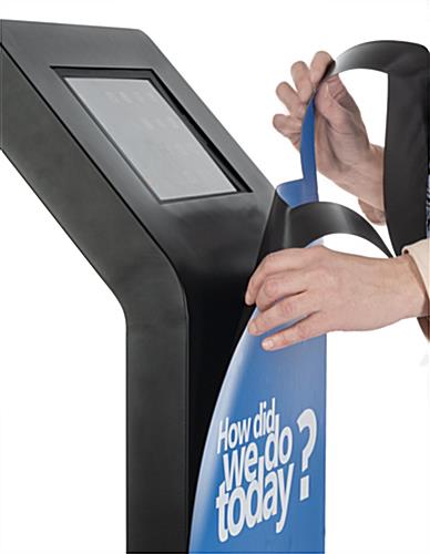 Easy to apply custom display kiosk graphics for 12.9 IPGRAND Series tablet stands