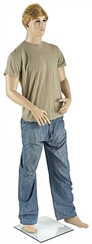 Full Body Realistic Male Mannequin with Blonde Wig