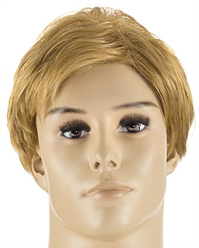 Realistic Male Mannequin with Blonde Wig & Painted Facial Features