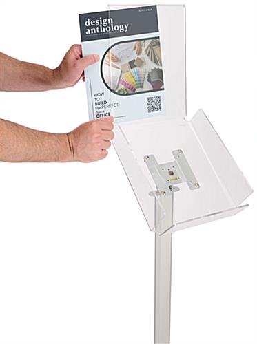 Lobby Magazine and Sign Stand with Side Insert