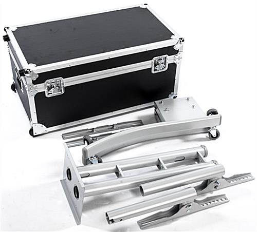 Silver Portable TV Stand with Case