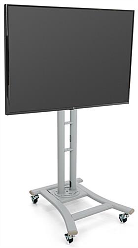 Silver LED TV Stand with locking casters