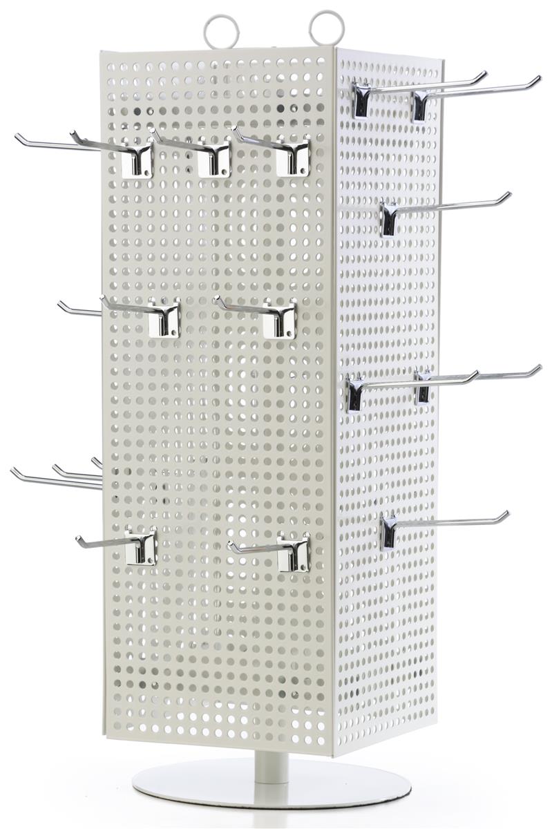 10 W x 10 D x 20 H Inches Metal Pegboard Counter Spinner Display 