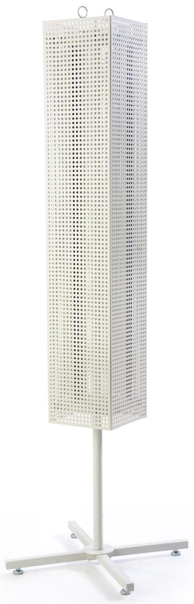 White Pegboard Retail Floor Stands 68, Countertop Pegboard Spinner Rack Display With Hooks