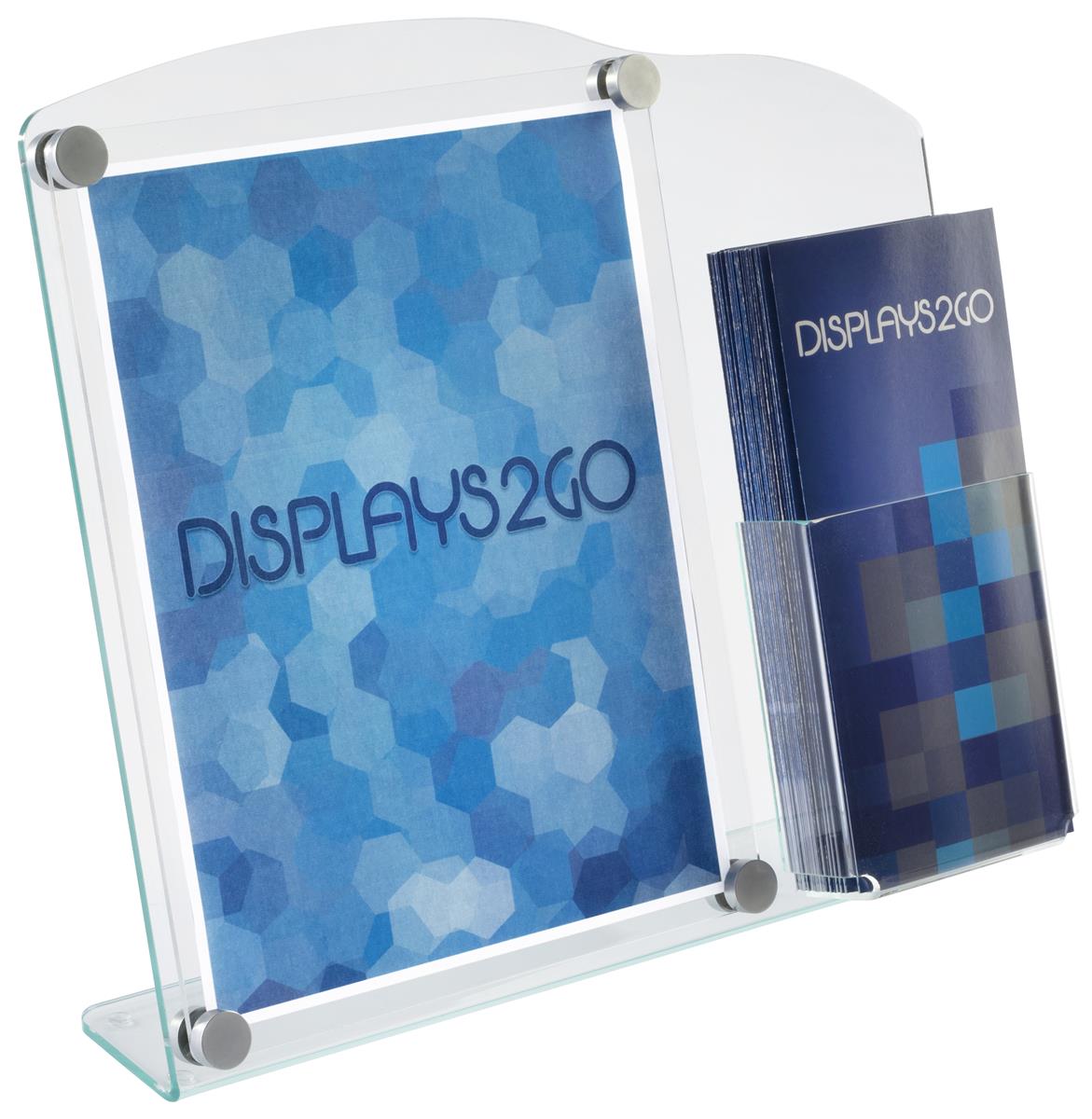 Clear, 8.5 x 11 In, 2-Pack Details about   Brochure Holder Flyer Display Stand 