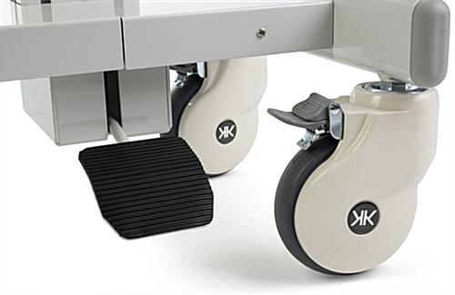Height Adjustable Medical Cart, Lockable Casters