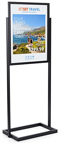 Blade Poster SignHolder, 3 Tier, Poster Size 22 X 28, Double Sided  Viewing, Fixed Height 93, Square Base (Black)