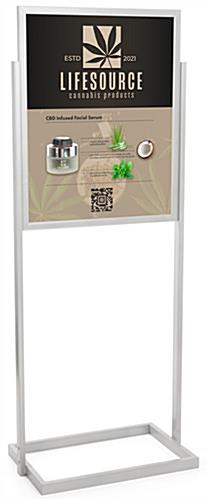 Sign display stands with double sided design