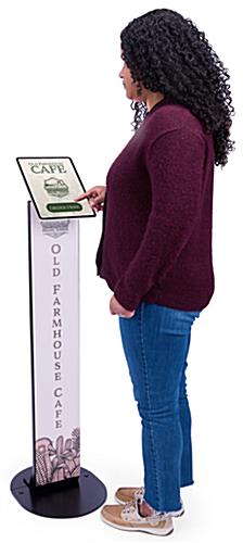 Magnetic tablet kiosk stand with overall width of 13.7 inches 