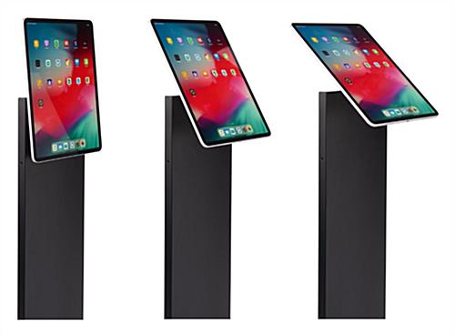 Magnetic tablet kiosk stand with adjustable screen mount