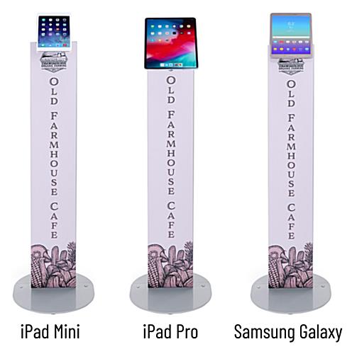 Magnetic tablet kiosk stand with universal compatibility 