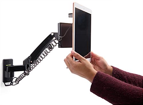 Articulating arm tablet mount with magnetic adhesive plates
