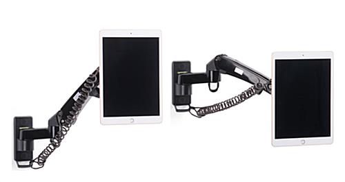 Articulating arm tablet mount with adjustable height 