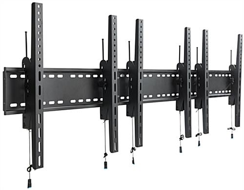 Black 3-Monitor Wall Portrait TV Mount