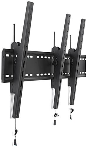 4-Monitor Wall Portrait Tilt Mount with Pull Release Cables