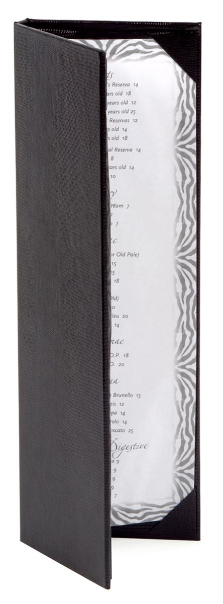 extra dble pocket QTY 20 A4 MENU COVER/FOLDER IN GREY/BLACK LEATHER LOOK PVC 