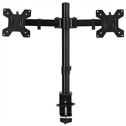 Dual monitor articulating desk mount requires minimal assembly 