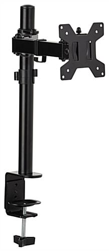 Articulating desktop monitor arm easily clamps onto a tabletop 