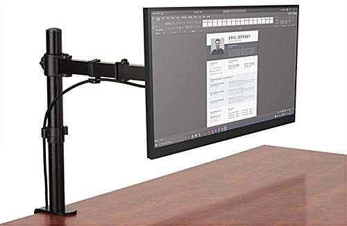 Articulating desktop monitor arm holds a 15 to 27 inches wide tv screen 