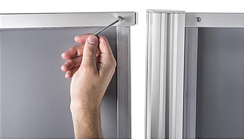 Dual Poster Fixed Post Display Stand with 4-Channel Pole