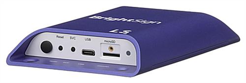BrightSign compact external digital media player compatible with Android and Windows displays