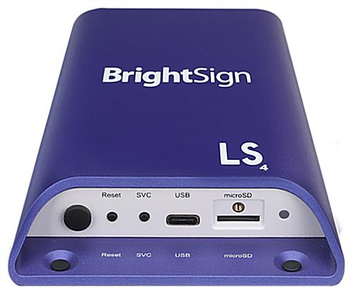 BrightSign compact external digital media player compatible with USB port and microSD slot
