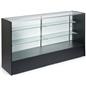 Showcases: 6' Black Melamine & Tempered Glass Retail Counter