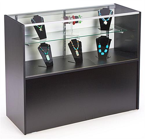 Black Melamine Showcase Includes Base Cabinet For Additional Storage