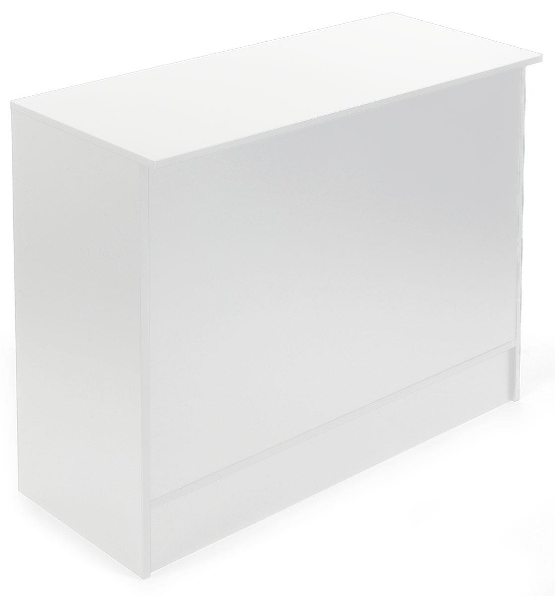 48" White Store Counter 5 Storage Compartments