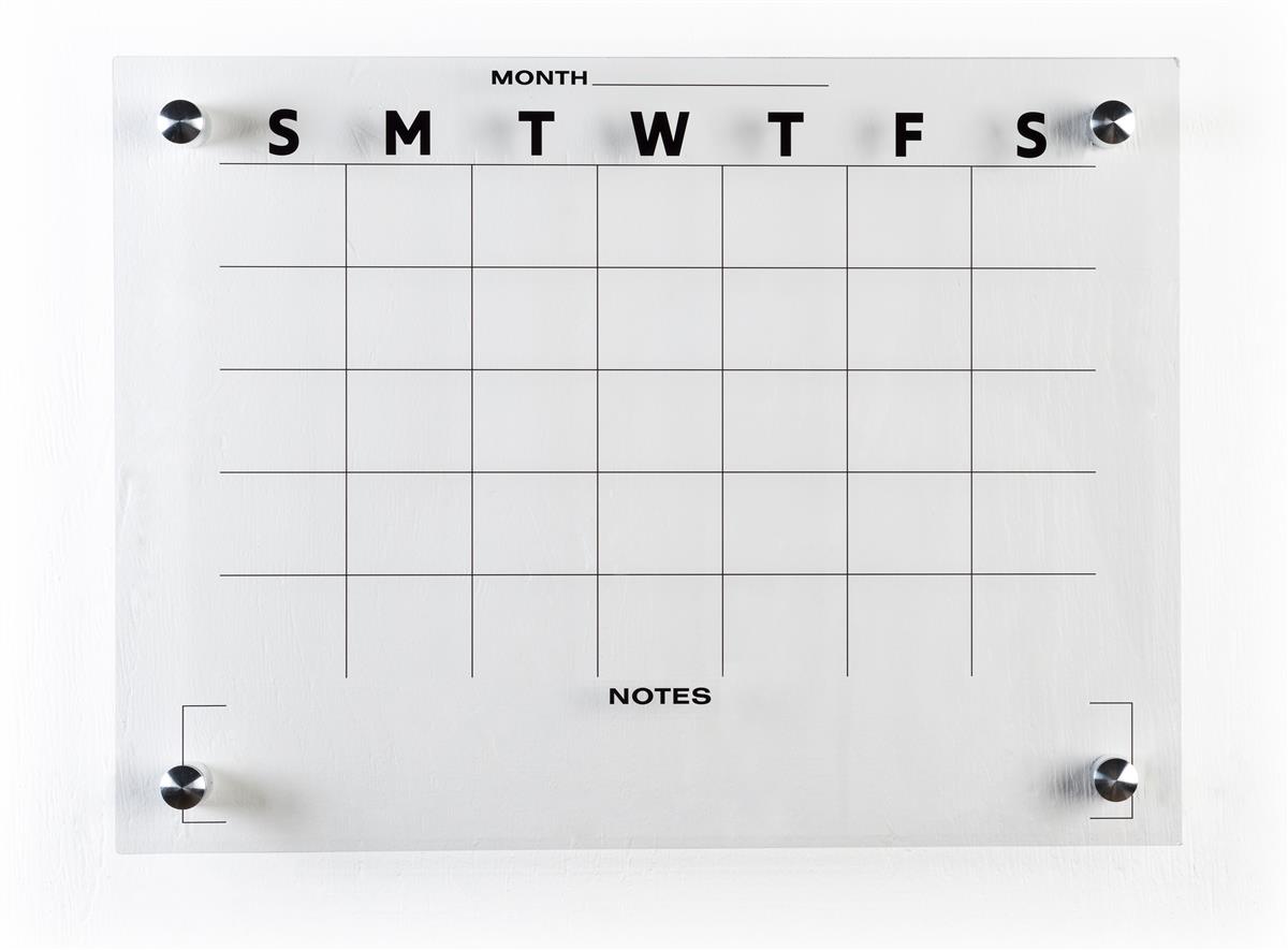 Wall Monthly Planner Large Laminated Whiteboard 90 x 60 cm Dry Wipe Complete Kit