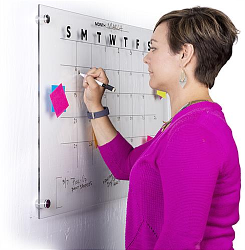 Dry erase 30-day calendar whiteboard