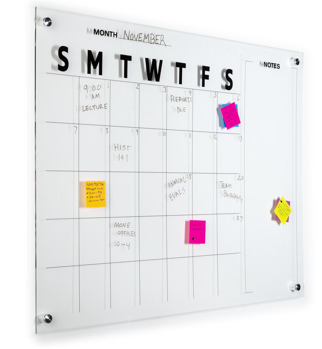 Dry Erase Marker Board Calendar Frameless Acrylic