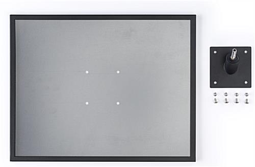 Museum barrier signage frame with screws