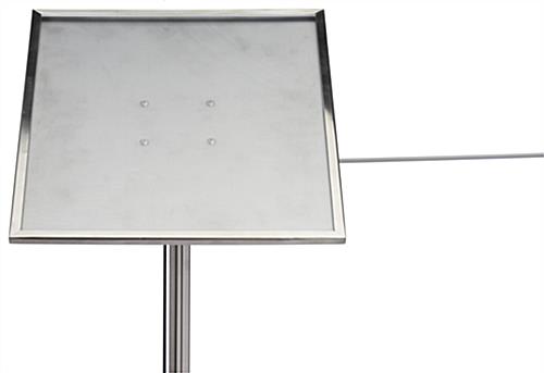 Silver stanchion angled gallery sign holder cap