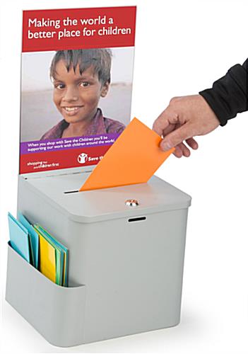 Silver Ballot Box with Sign Holder