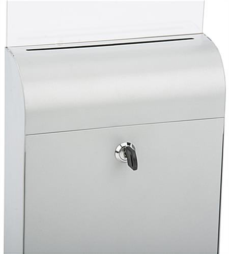 Silver Wall Mount Document Box with Lockable Door