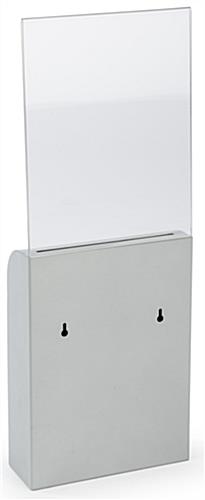 Silver Wall Mount Document Box with Lockable Door