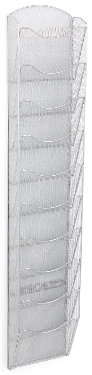 This mesh wall magazine rack can be mounted