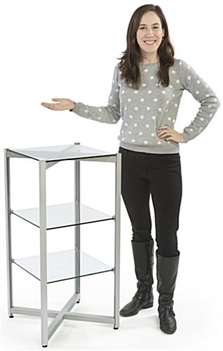 37" Tall Tiered Glass Shelving Display