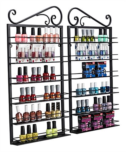 nail polish rack display with bottles