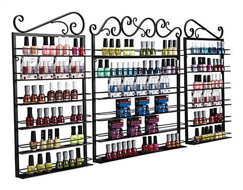 nail polish wall holders with bottles