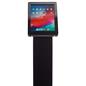 Black rotating standing iPad floor kiosk with internal 4 outlet power strip