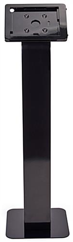 Black rotating standing iPad floor kiosk with heavy duty base