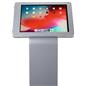 Silver rotating standing iPad floor kiosk with hidden home button