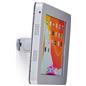 Silver locking wall mount iPad enclosure with hidden audio port
