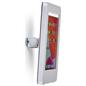 Silver locking wall mount iPad enclosure tilts and rotates