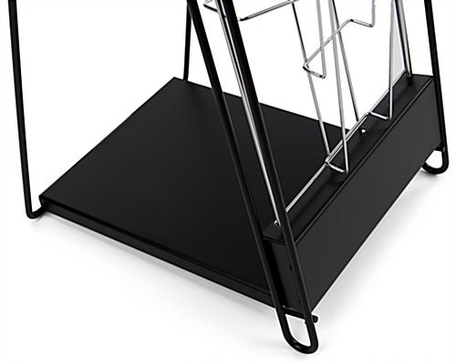 Black magazine rack with stable base