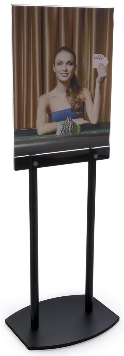 Floor Poster Stand | Double-Sided with Black Finish