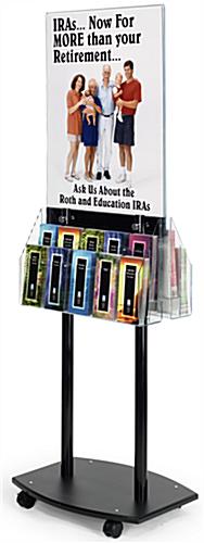 Poster Display Fixture - Black Acrylic With Roller Wheels