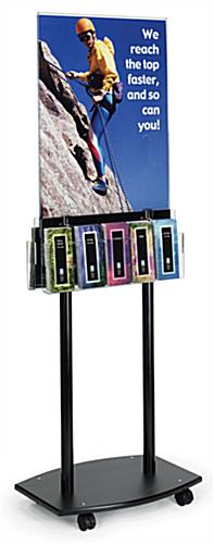 Poster Display Fixture - With Roller Wheels Two 5 Pocket Attachments